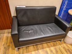 Black Leather Effect Two Seat SofaPlease read the following important notes:- Collections will not