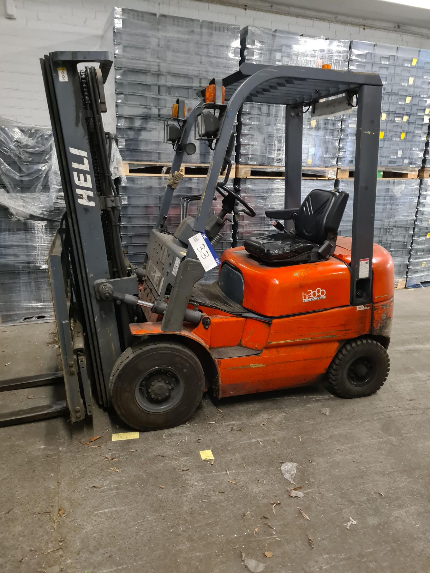 Heli HFD15 Diesel Forklift, serial no. H7433, SWL 1500kg, lift height 4.5m, hours unknown. (