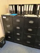 Three Black Metal Four Drawer Filing CabinetsPlease read the following important notes:- Collections