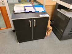 Light Oak Veneered Four Drawer Filing Cabinet, with black two drawer cabinetPlease read the