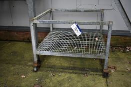 Galvanised Steel Trolley, approx. 1.3m x 1.25m Please read the following important notes:-Removal of