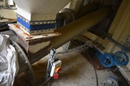 Stainless Steel Cased Inclined Auger Conveyor, approx. 200mm dia. x 5.6m long, with geared