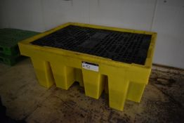 Plastic Bunded Drum Stand, approx. 1.6m x 1.2m (note contents to be disposed of in a proper manner)