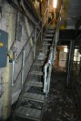 Steel Staircase, to side of concrete silos (please contact Auctioneers for further information on