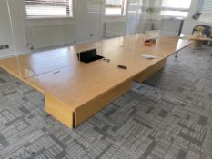 CONFERENCE MEETING TABLE, 4m x 1.5m, with screens as fitted (in board room)Please read the following