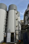 Approx. 25 tonne (flour capacity) SKIRTED STAINLESS STEEL FLOUR STORAGE SILO, approx. 3m dia. x