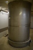 STAINLESS STEEL HOPPER/ BIN, approx. 1.5m dia. x 2.5m x 3.3m deep overallPlease read the following