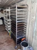 16 Tier Stainless Steel Tray Trolley, approx. 750mm x 500mm x 1.85m highPlease read the following