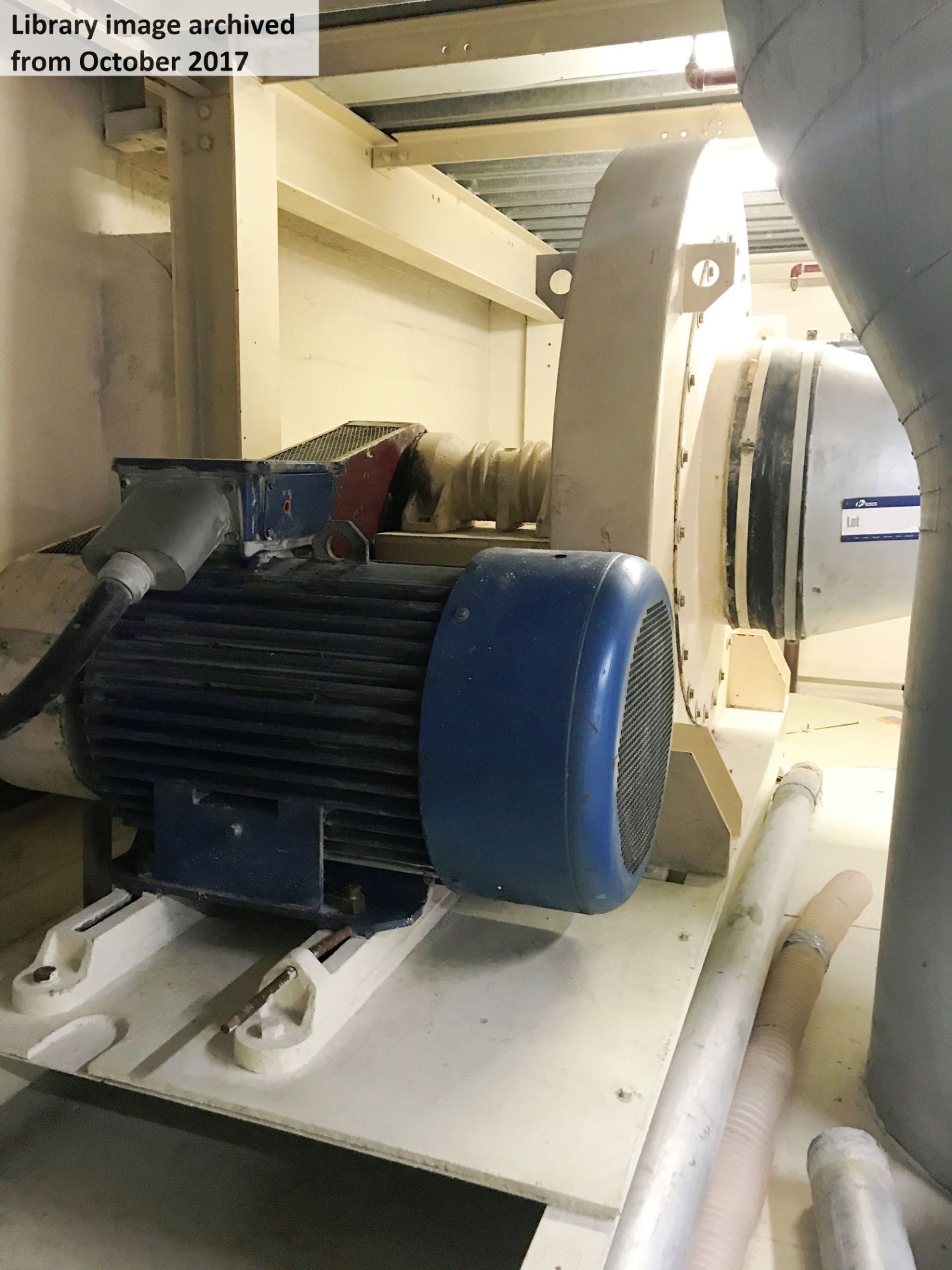 Alldays & Onions High Pressure Centrifugal Fan, 750mm dia. inlet, serial no. K7289, hole in roof,