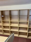 Three Light Oak Veneered Shelving UnitsPlease read the following important notes:-Removal of Lots: A