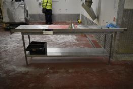 Stainless Steel Topped Bench, approx. 2.4m x 650mm fitted stainless steel undershelfPlease read