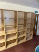 Three Light Oak Veneered Shelving UnitsPlease read the following important notes:-Removal of Lots: A