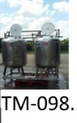 Pair of Grundy 800L Tanks, on common stainless steel frame, one of which has got a coil inside, free