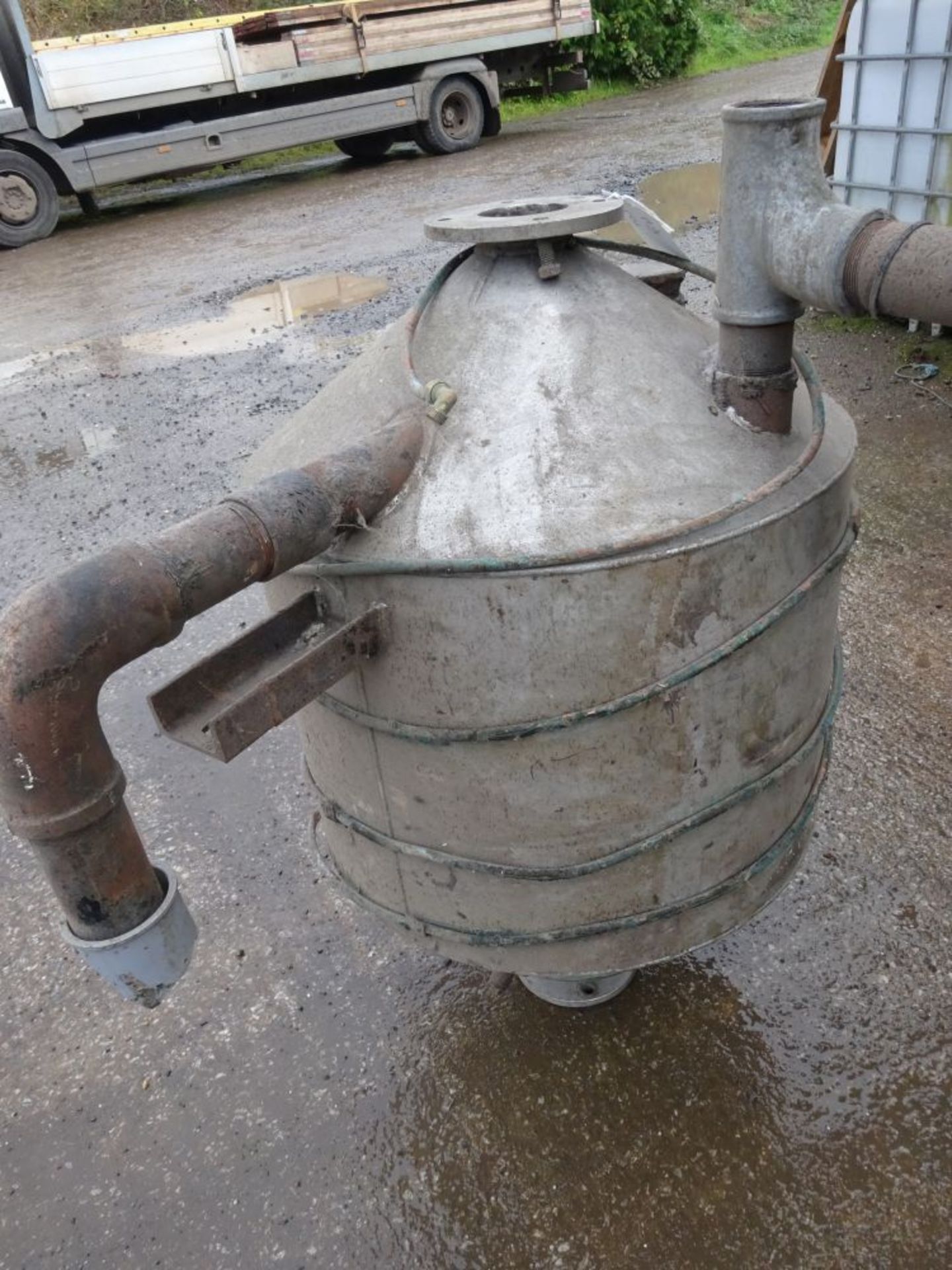 HPV 645 Stainless Steel Hopper, plant no. 47, dimensions approx. 600mm dia., free loading onto