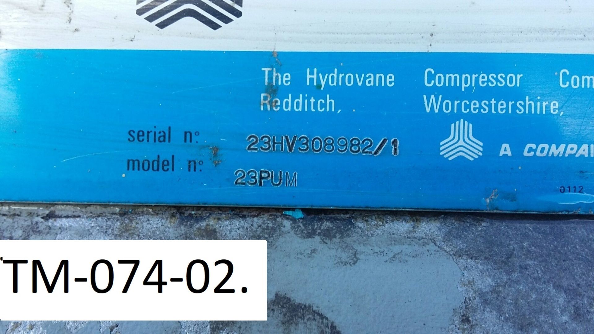 Hydrovane 23 PUM 7.5kW Compressor, free loading onto purchasers transport - Yes, item located in - Image 3 of 5