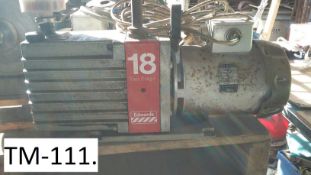 Edwards 18 Two Stage Three Phase Vacuum Pump Set, free loading onto purchasers transport - Yes, item