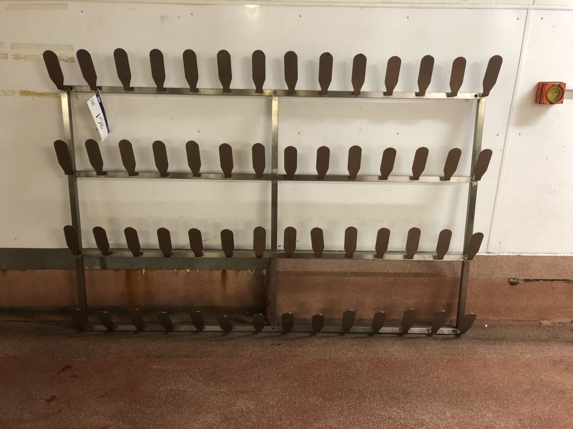 56 Section Wall Mounted Shoe Rack, approx. 2m x 1.4m high, item located in Bury St Edmunds, lift out - Image 2 of 2