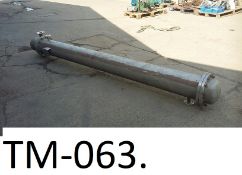 9 sq m 316 Stainless Steel Shell & Tube Heat Exchanger, rated at 5 bar either side of the tubes,