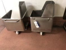 Two Tote Bins, with tipping shoots, item located in Bury St Edmunds, lift out charge - £30 (please