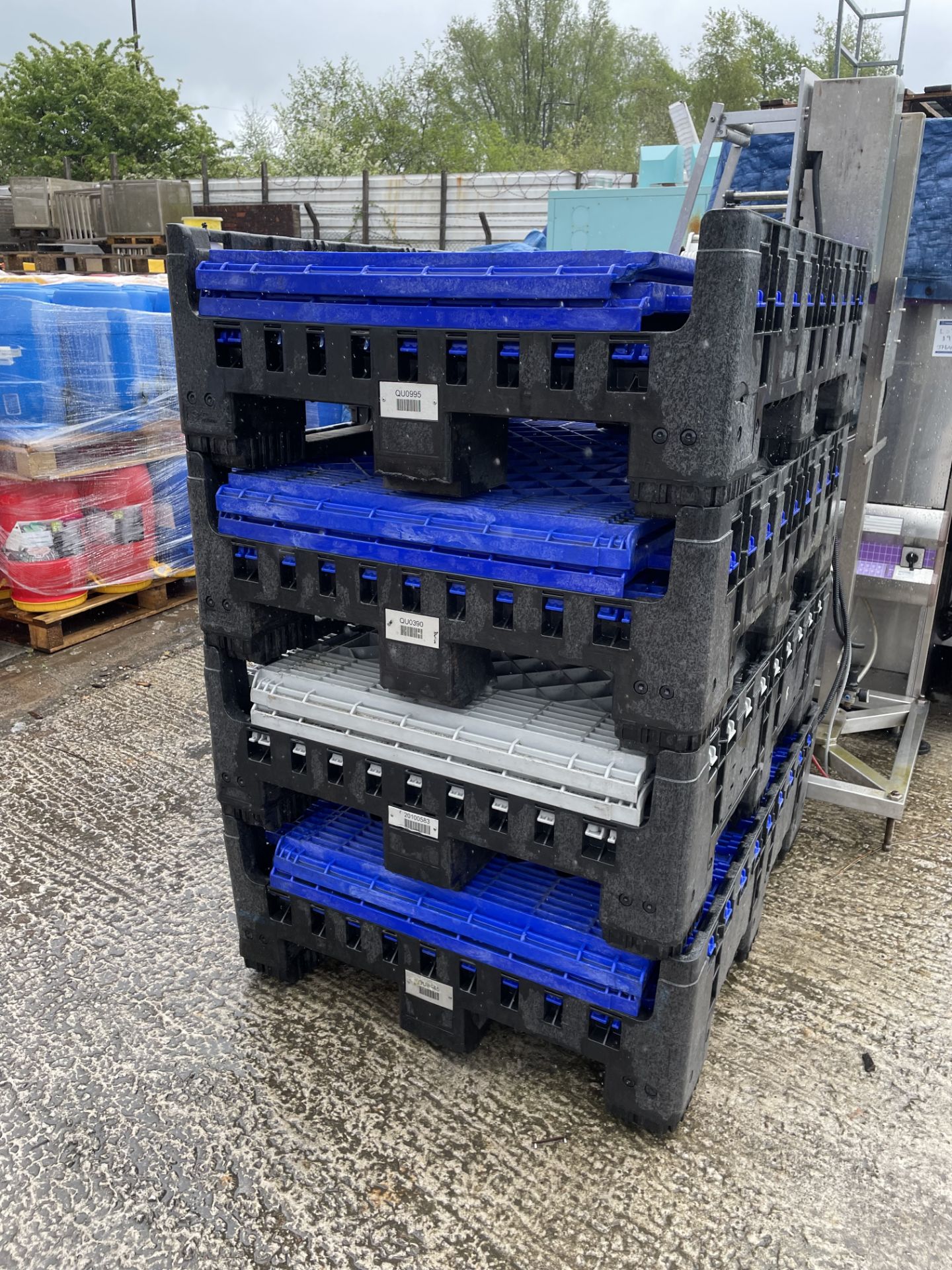 Four Collapsible Plastic Crates, each approx. 1.15