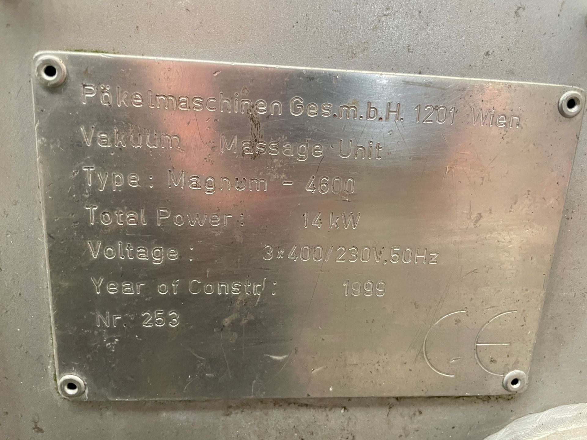 Pokelmaschinen Magnum - 4600 Stainless Steel Vacuum Tumbler, serial no. 253 year of manufacture - Image 5 of 6