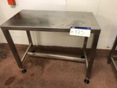 Stainless Steel Table, approx. 1.2m x 0.6m x 0.92m high, item located in Bury St Edmunds, lift out