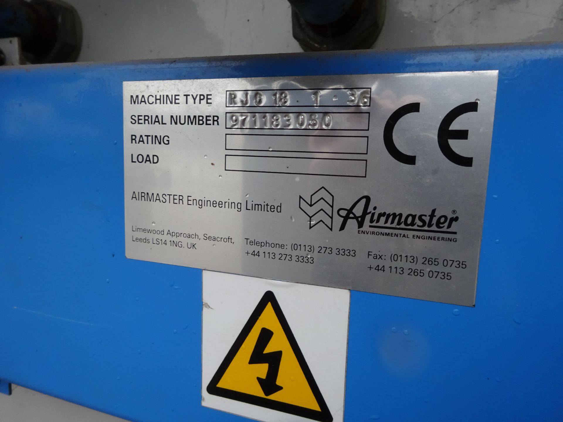 Airmaster RJC 18 1 36 Filter Unit, serial no. 971183050, plant no. 35, free loading onto purchaser’s - Image 2 of 4