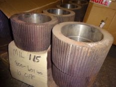 Ten x Milltech 115 10mm Fluted Roll Shells (understood to be new/ unused), free loading onto