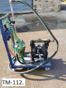 Ingersoll Rand 40mm Diaphragm Pump, with PTFE trim, on mobile trolley, with pre-pump filter and