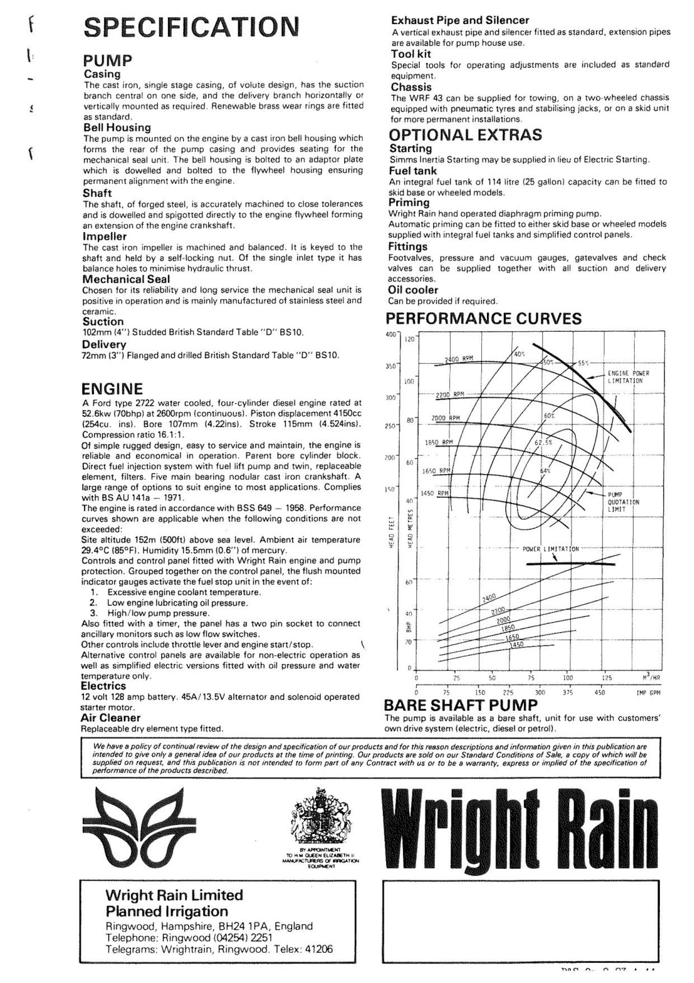 Ford 2722 WRF43 Water Cooled Four Cylinder Diesel Engine (formerly used for irrigation pump), - Image 11 of 17