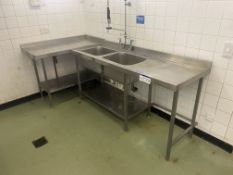 Stainless Steel Twin Sink, approx. 1.8m x 650mm, w