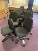 Ten Fabric Upholstered Swivel Chairs (Room 602)