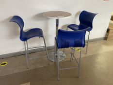 Circular High Table, with three high chairs (Dinin