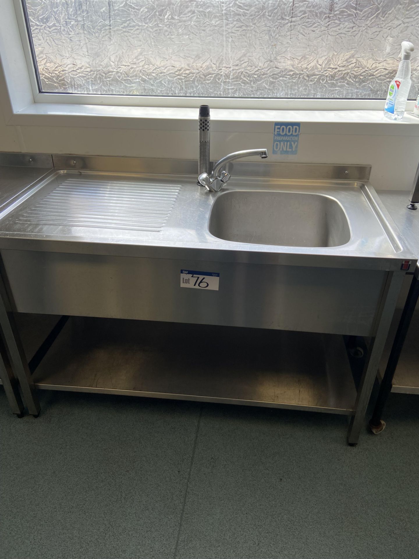 Stainless Steel Sink Unit, approx. 1.4m wide fitte - Image 2 of 3