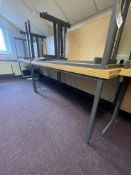 Four Steel Framed Tables, each approx. 1.6m x 800m