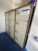 Three x Four Drawer Steel Filing Cabinets (Room 20