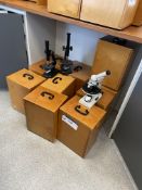 Approx. Ten Assorted Microscopes, as set out with