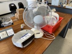 Electric Fan Heater, with desk fan and two kettles