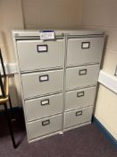 Two Initiative Four Drawer Steel Filing Cabinets (