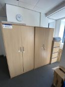 Two Double Door Cabinets & Three x Four Drawer Fil