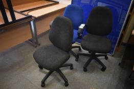 Three Fabric Upholstered Swivel Chairs (Room 134)