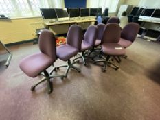 Seven Fabric Upholstered Swivel Chairs (Room 606)