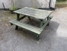 Six Timber Picnic Benches, each approx. 1.5m x 1.4