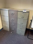 Three x Four Drawer Steel Filing Cabinets (Room 70
