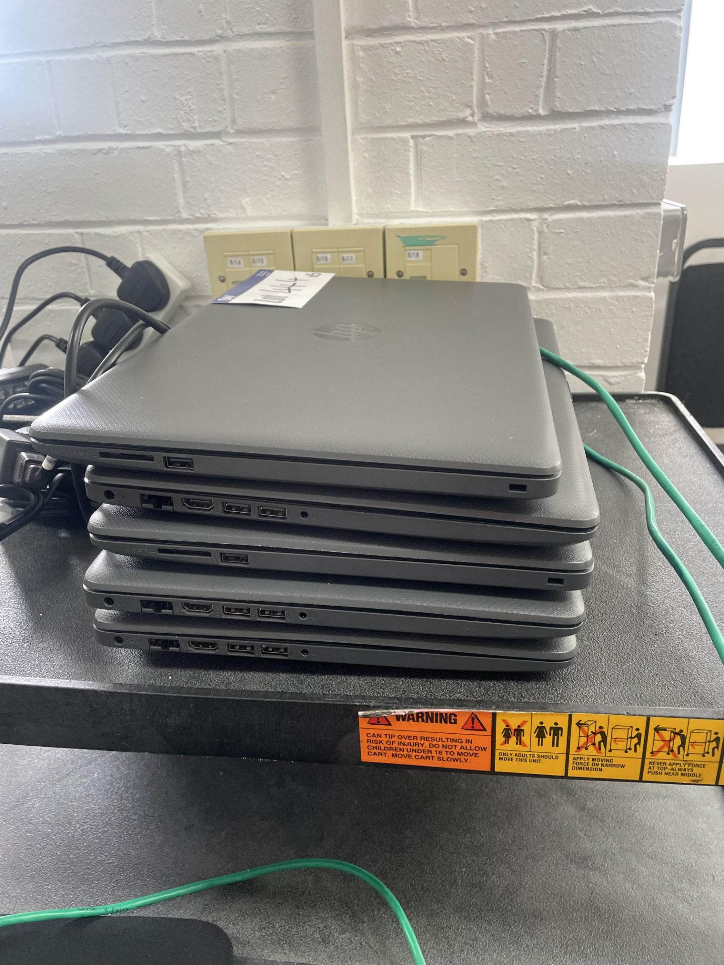 Five HP AMD Aflon Silver 3050U Laptops, with charg - Image 2 of 3