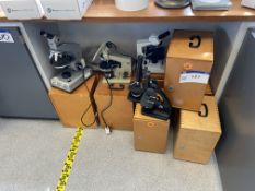 Approx. Ten Assorted Microscopes, as set out with