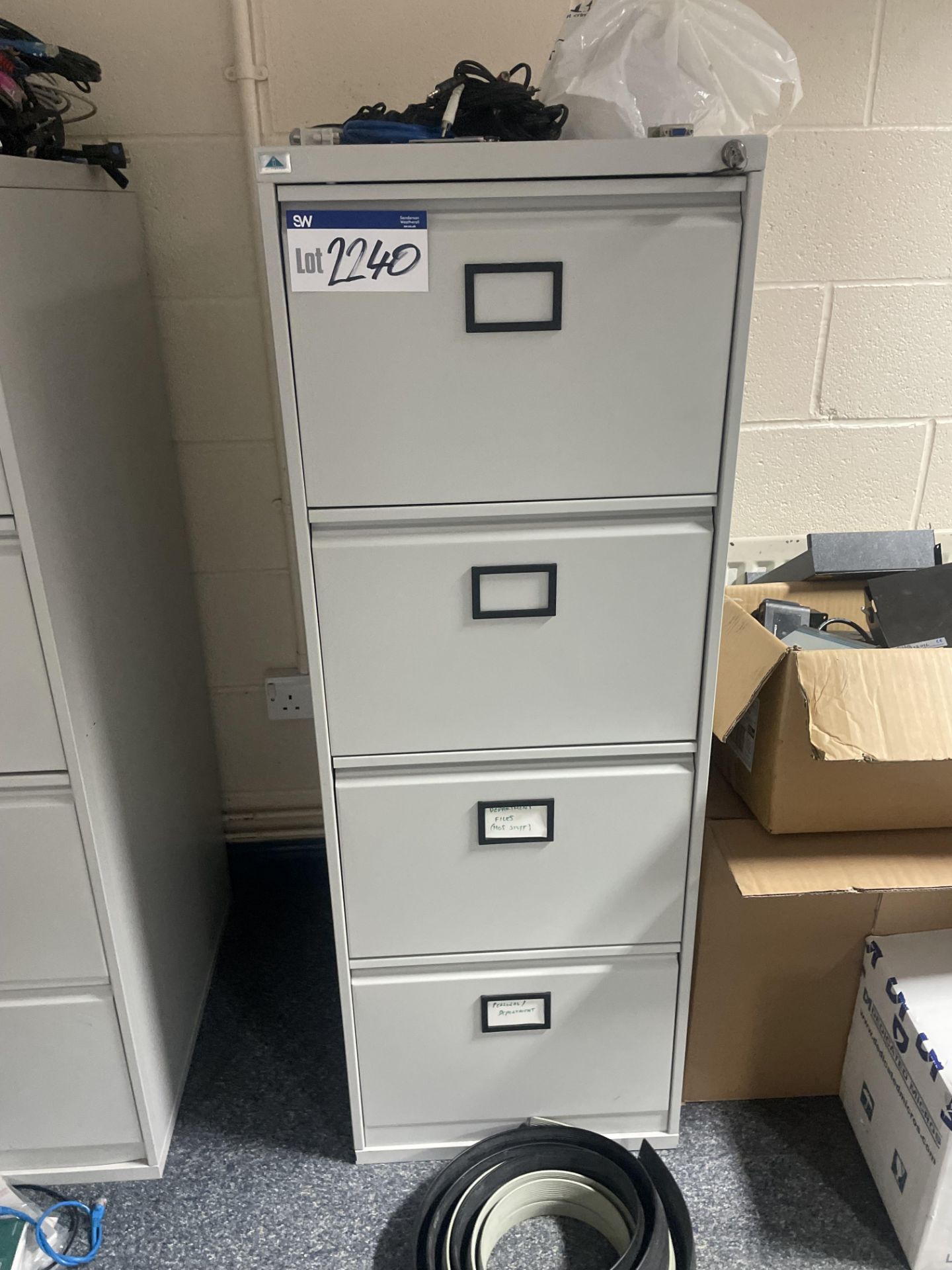 Four x Four Drawer Steel Filing Cabinets (Open Are - Image 3 of 4