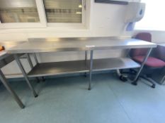 Stainless Steel Top Bench, approx. 2.17m wide fitt