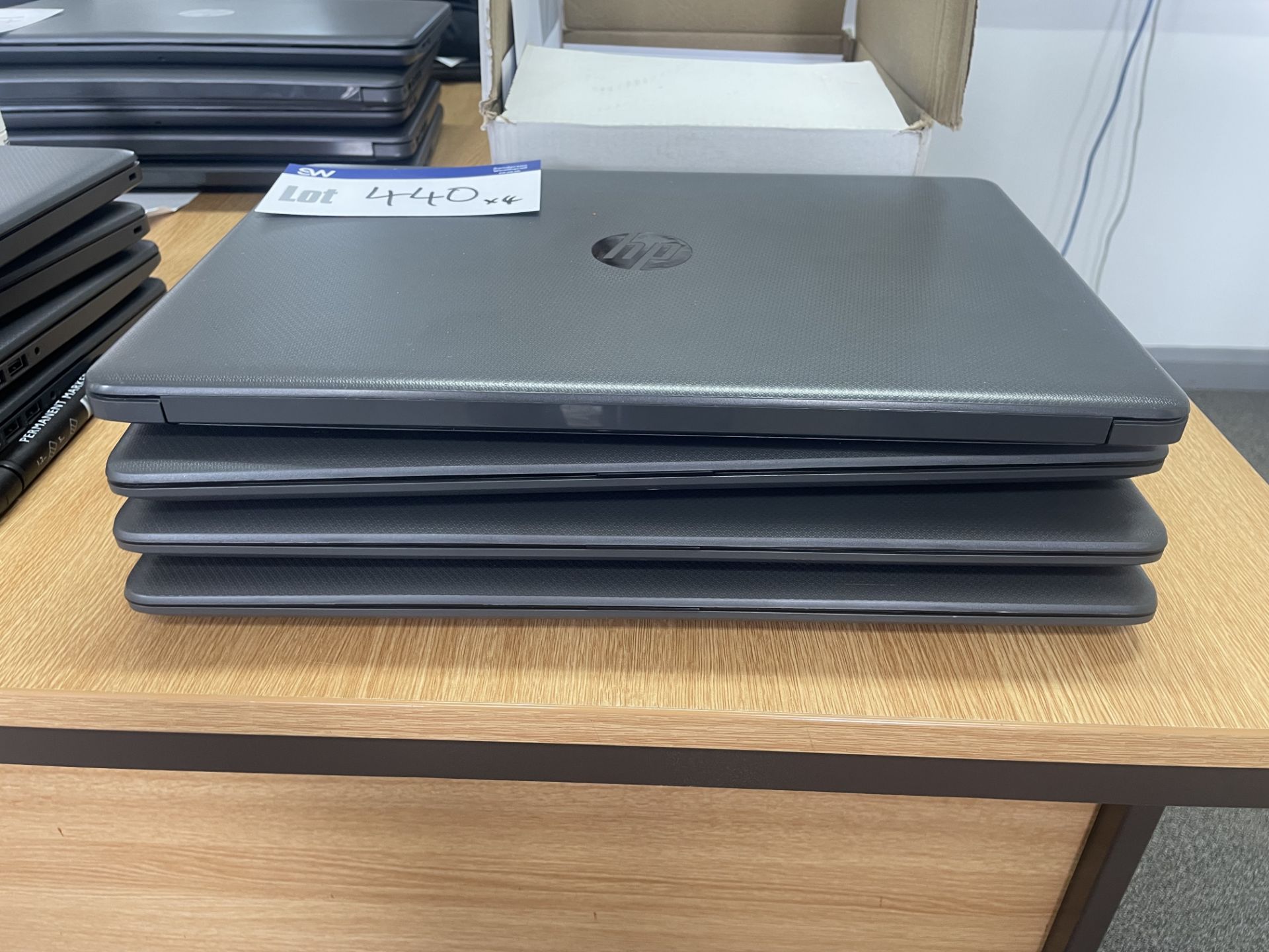 Four HP AMD Aflon Silver 3050U Laptops, with charg - Image 2 of 3