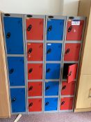 Four Assorted Personnel Lockers (some with keys, s